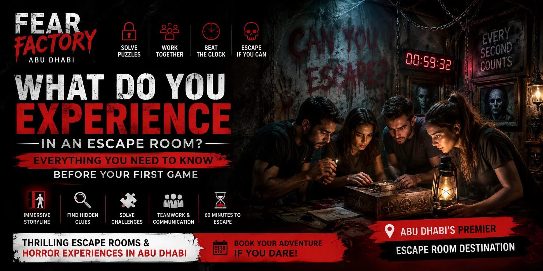 What to experience in escape room by fear factory