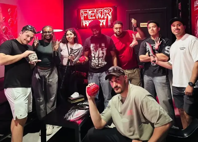 Players inside a Fear Factory horror escape room in Abu Dhabi